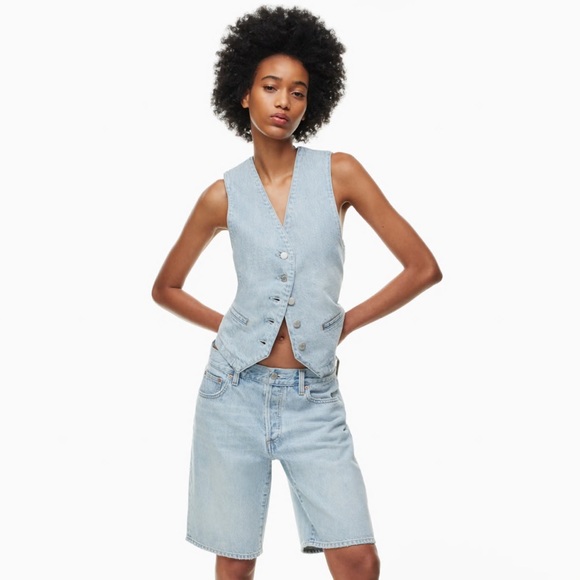 NWT Aritzia Denim Forum 90’s Boyfriend Denim Vest - Picture 4 of 11